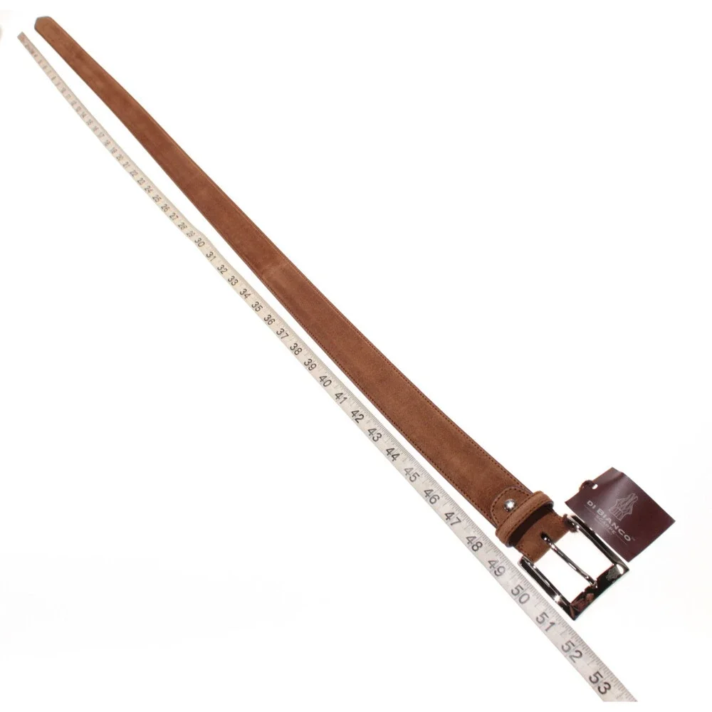 Di Bianco NWT Cut to Size Dress Belt In Solid Brown Suede Leather One Size